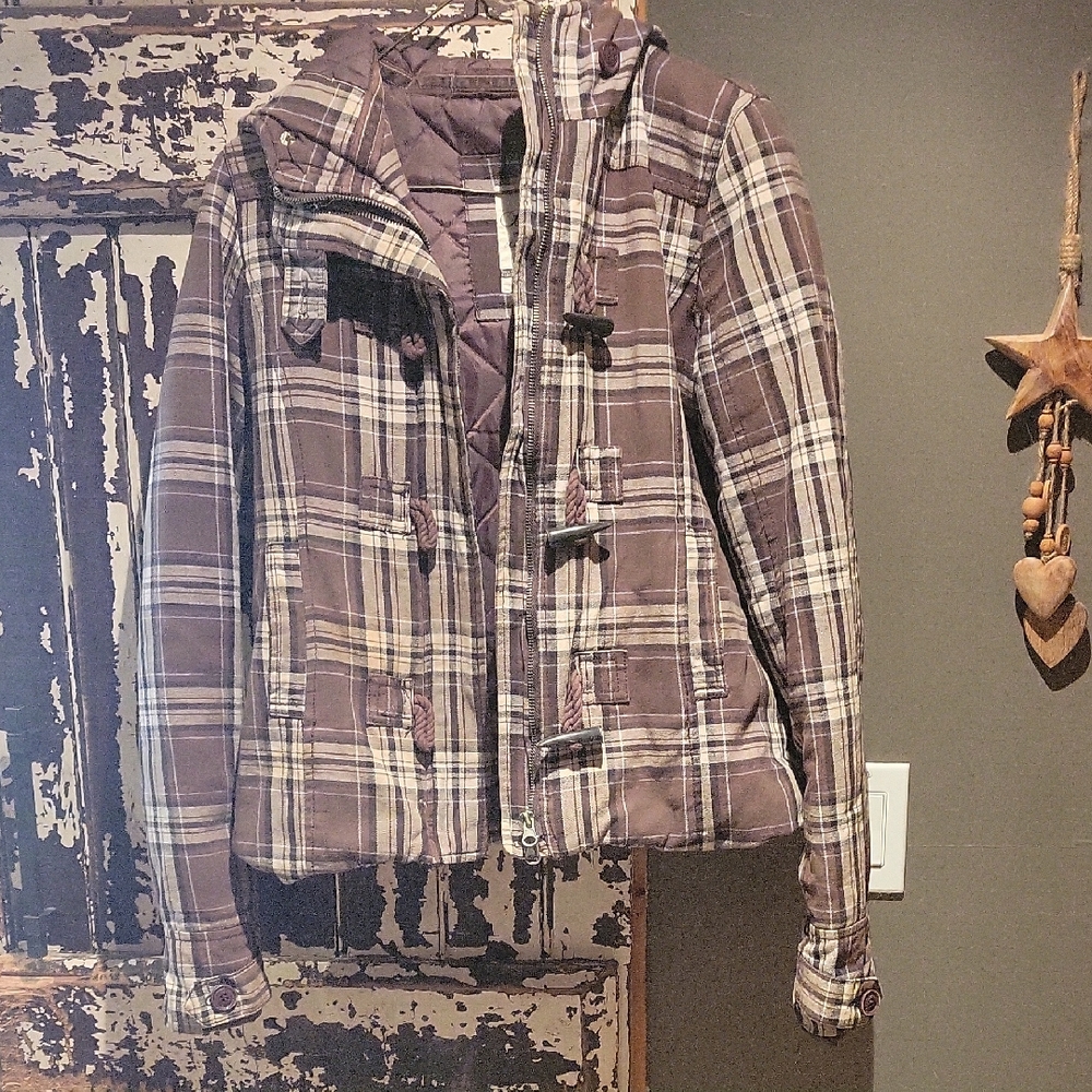 Bluenotes Brown and White Plaid Jacket